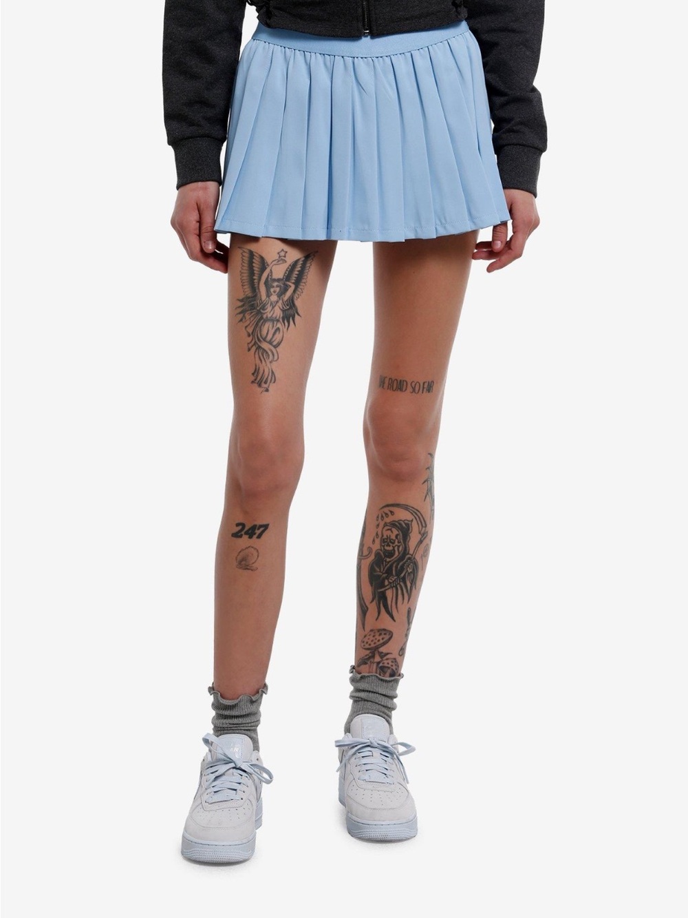 Sweet Society Pleated Mini Skirt Light Blue